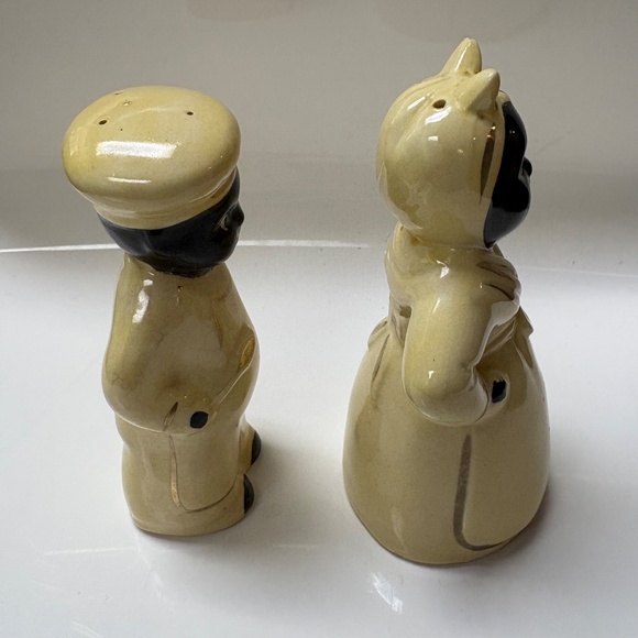Vintage 1940s Black Americana Mammy and Pappy Chef Salt & Pepper Set - Picture 4 of 10